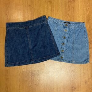 Lot of 2 Forever 21 denim mini skirts